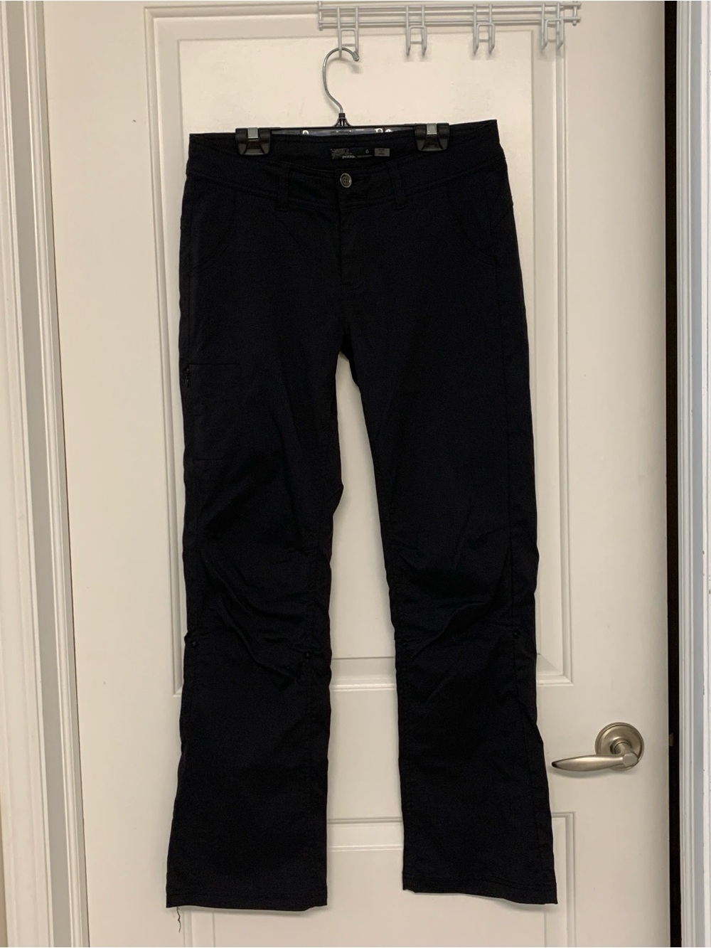 prAna Halle Pants Women 6 Black Stretch Zion Roll Up Convertible Hiking Gorpcore